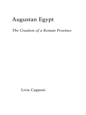 cover image of Augustan Egypt